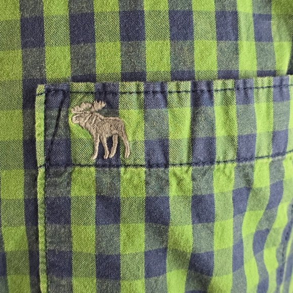 Abercrombie Fitch Shirt Mens Medium Blue Green Button Down Muscle Fit Preppy - Picture 4 of 9